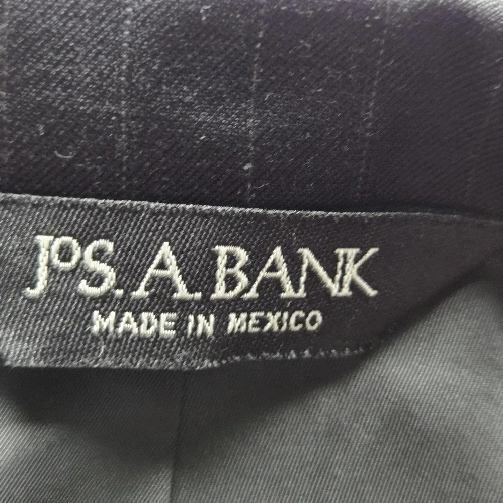 Jos A Bank Suit Jacket Mens 48R Gray Wool Pinstripe Tailored Fit Travelers